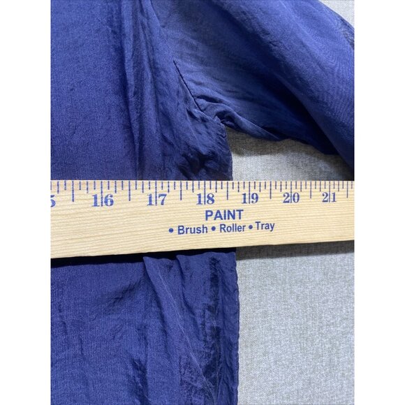 Prontomoda Giusy Womens Silk Layered Tunic Dress Size Large Navy Lace Trim - Picture 7 of 9